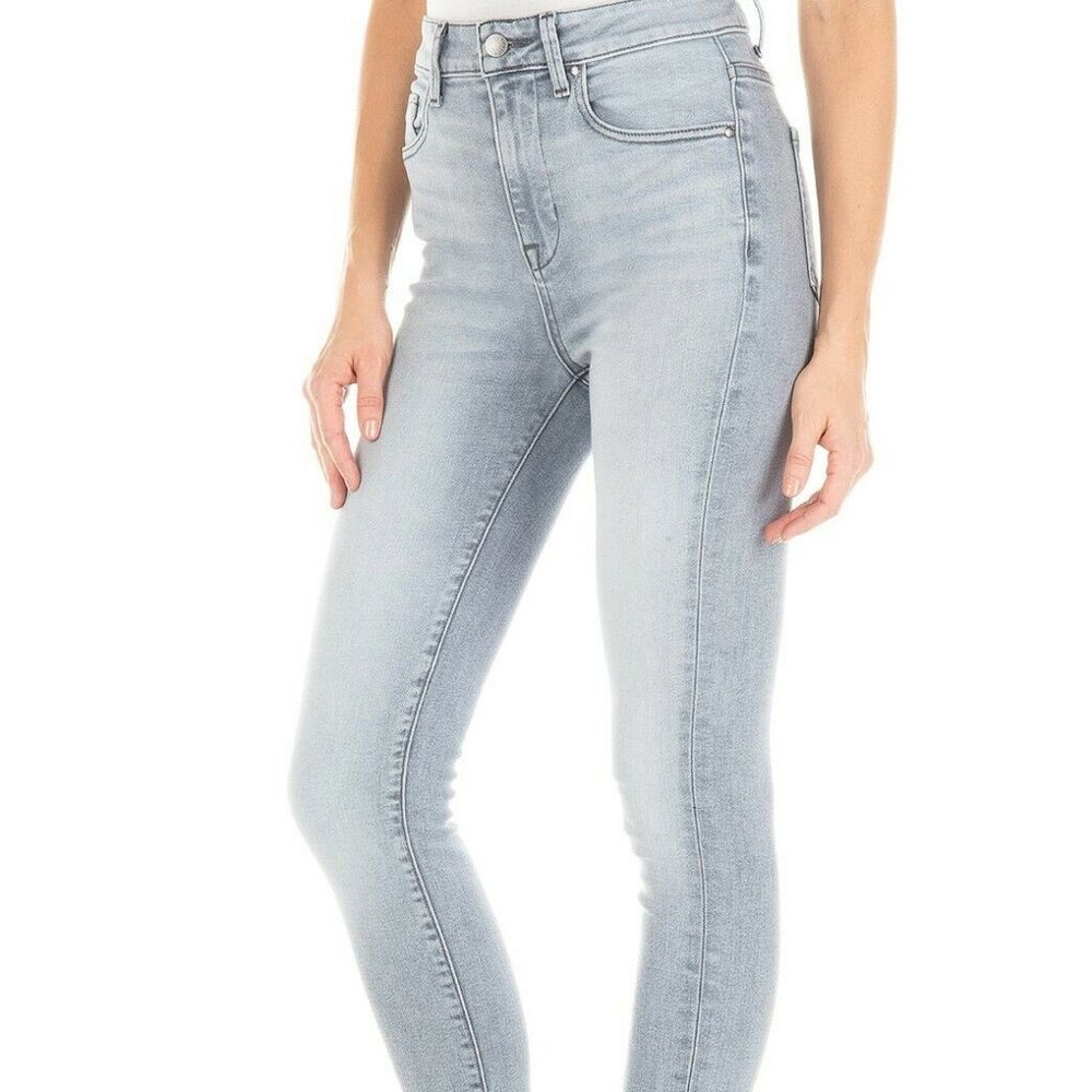 Fidelity Women's Jeans Gray Luna Grommet Shred Hem